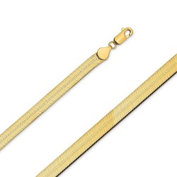 10k Yellow Gold 7mm Herringbone Chain Bracelet