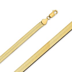 10k Yellow Gold 8mm Herringbone Chain Bracelet