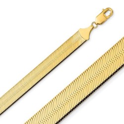 10k Yellow Gold 10mm Herringbone Chain Bracelet