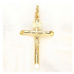 10k Gold Hollow Crucifix Pendant 23mm W X 37mm Tall